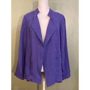Chico’s 1 (M) Purple Open Collared Zip Pockets Lightweight Women’s Jacket